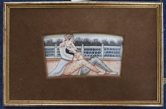 A 19th century Indian gouache on ivory, 2.5 x 5in.